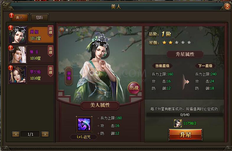 三國群雄傳美人系統