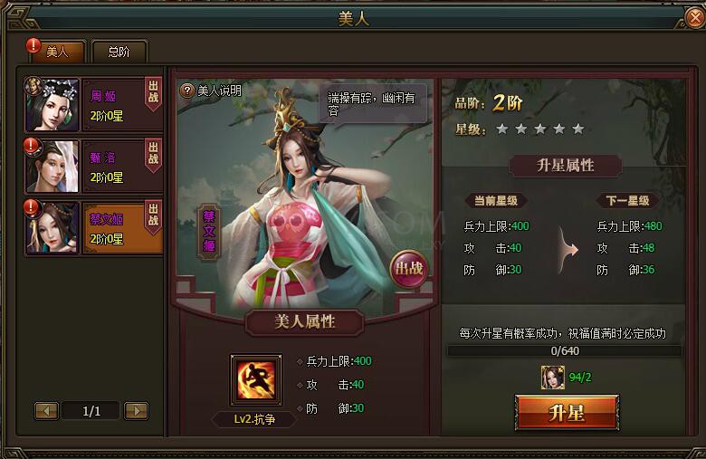 三國群雄傳美人系統