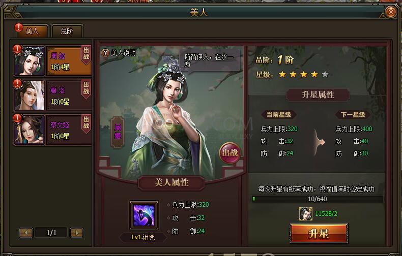 三國群雄傳美人系統