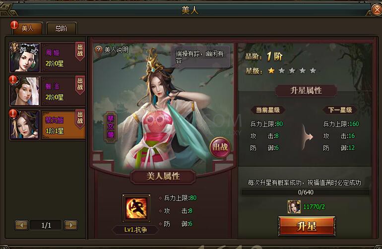三國群雄傳美人系統