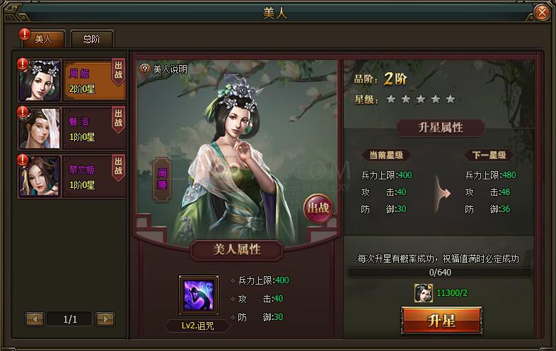 三國群雄傳美人系統