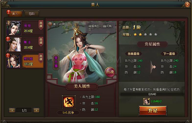 三國群雄傳美人系統