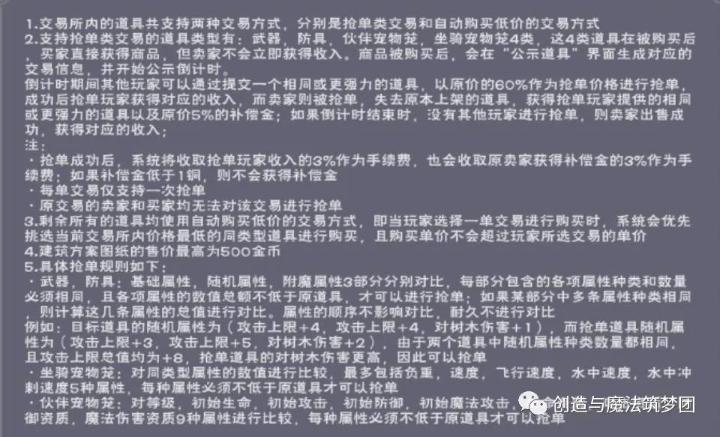 《創(chuàng)造與魔法》交易所改版解析